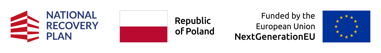 Official sign: Polish National Recovery Plan (KPO), colours of the Republic of Poland, NextGenerationEU