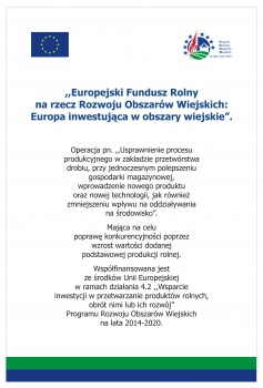 Project information board — co-financed by the Rural Development Programme 2014–2020